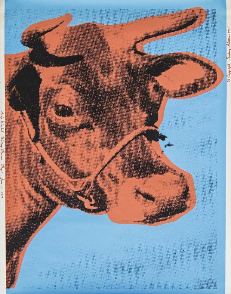 Andy Warhol, Blue Cow, 11A,  1971, screenprint on paper, 45 in. x 30 in.