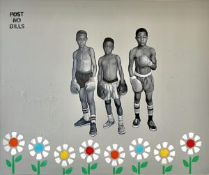 Guy Stanley Philoche, Give us a flowers, Future champions, 60x72,  Mixed medium on canvas