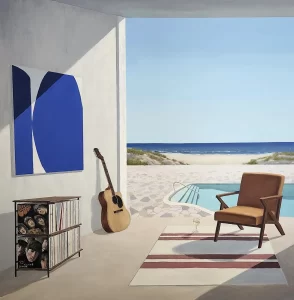 Patrick St. Clair, <i>Beach House,</i> Oil on Canvas, 48" x 48"