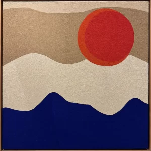 Parvaze & Mayer, Thai Sun, 2024, Handstitched Wool, 48 x 47 in