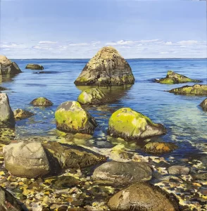 67 Steps Beach, 30" x 30", Acrylic on Canvas, 2024