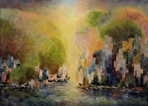Nguyen Thanh, Radiant Convergence, 2026, Oil on canvas, 192 x 138 cm