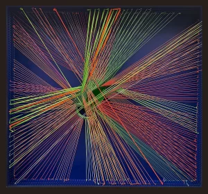 Alejandro De Narváez, Hummingbird 4, 2026, Colored Threads, 23.62 × 21.65 × 4.72 in