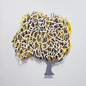 Zion Ezri, Tree of Life, 2026, painted  Aluminum, 39 × 45 in